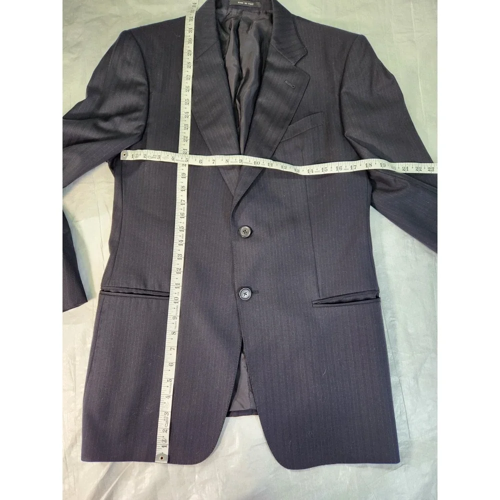 Armani Collezioni 100% wool made in Italy mens jacket 40R Blazer Suit Navy Blue